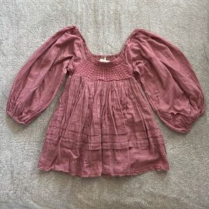 Free People Pink Smocked Dress
